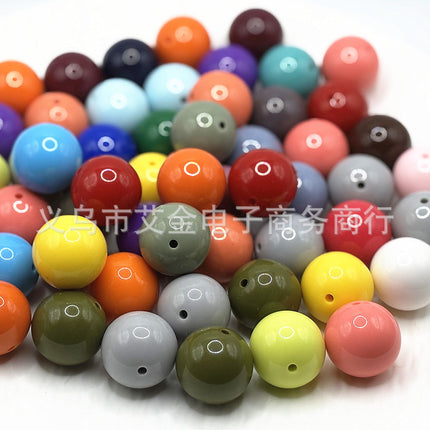 30mm solid color acrylic beads 25mm smooth translucent popular necklace key chain clothing headdress pendant