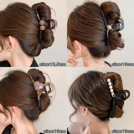 2025 New Style Hair Claw Clip for Women, Large Size for Thick Hair, Hairpin for the Back of the Head, Shark Clip, Versatile Heart-Shaped Hair Accessory