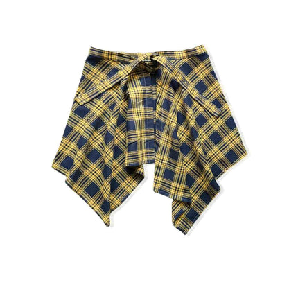 Children's Shirts, Sweatshirts, T-Shirts, Jackets, Layering Essentials, One-Piece Tie-Up Design, Hides Belly Fat, Plaid Hem