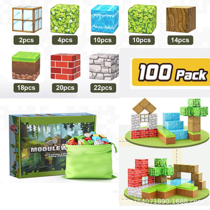 Cross-Border Mc My Magnetic World Magnetic Block Building Blocks Assembly Gravity Puzzle Primitive Forest Amazon Jungle