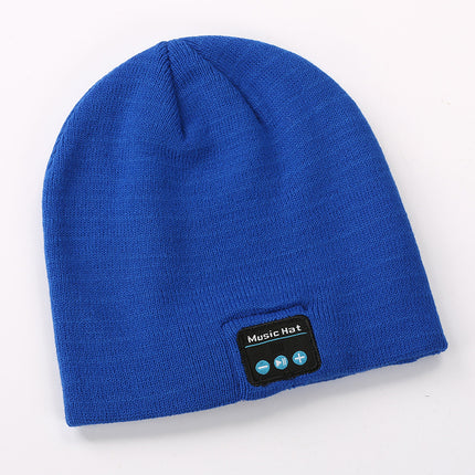 Amazon New Knitted Pullover Cap Winter Warm Charging Removeable Wireless Bluetooth Call Headset Music Hat