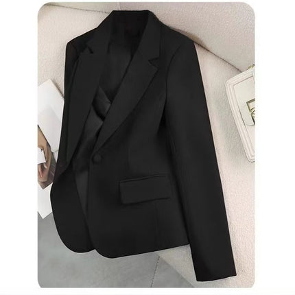 2025 Red Jacket Small Suit Top Simple Versatile Commuter Korean Style Amazon Wholesale Slim Fit Suit Long Sleeve