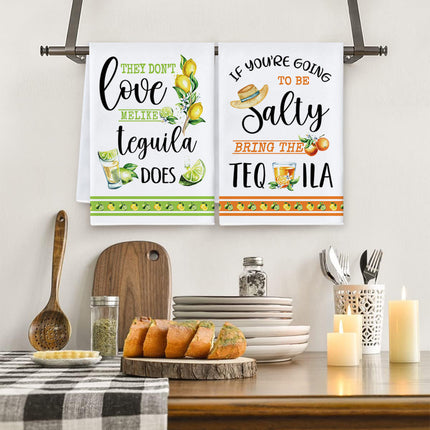 Cross-Border New Fruit Lemon Drink Printed Kitchen Dish Towel Table Decoration Holiday Towel Drop Shipping Can Be Labeled