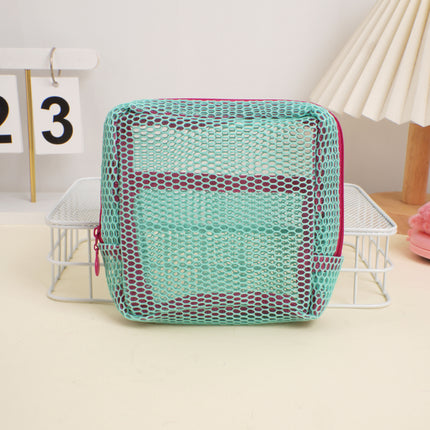 Korean Dopamine Mesh Tofu Bag Portable Travel Toiletry Cosmetics Storage Bag Makeup Bag Mesh Sundry Bag