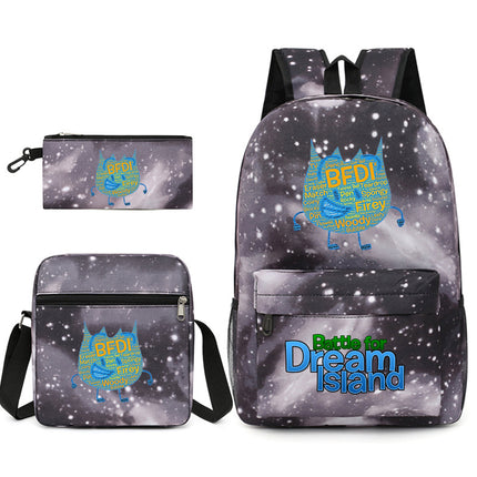 Battle for Dream Island Backpack Dream Island Schoolbag Three-Piece Canvas Backpack