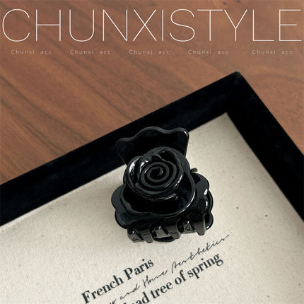 Double-Sided Rose Flower Hairpin ~ Korean France Elegant Medium Ponytail Clip Hair Clip French Shark Clip