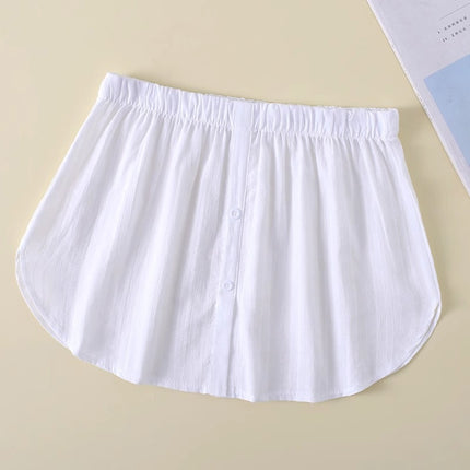 Autumn and Winter Base Layer Magic Butt-Covering Curtain Inner Layering Skirt with Fake Hem for Women, White Half Skirt
