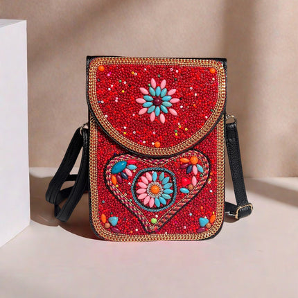 Ocean Series Exquisite Heavy-Duty Rice Bead Shoulder Bag Qingdao Ocean World Travel Souvenir Mobile Phone Bag Cross-Body Bag