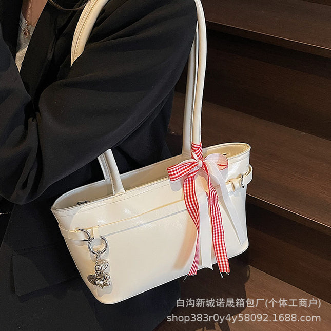 PU Oil Wax Underarm Bag / Sac Sous-Bras Cire PU Femme
