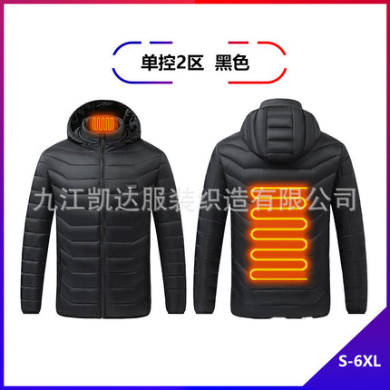 Cross-border heating clothing smart USB charging heating constant temperature warm coat manufacturers in stock heating cotton-padded jacket