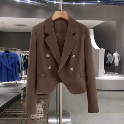 Small Suit Jacket Women's 2025 New Spring and Autumn Casual Korean Style Design Sense Black Small Suit Outside Cross-border