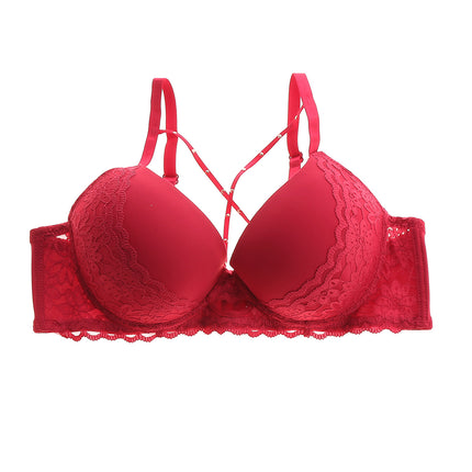 Lace Deep V Elegant Purple Push-Up Bra Shopee Amazon Luxury Adjustable Burgundy Shaping Bra