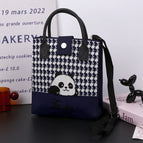 [light luxury and simple] squinting smiling panda (chengdu) dark blue (black handbag)112102