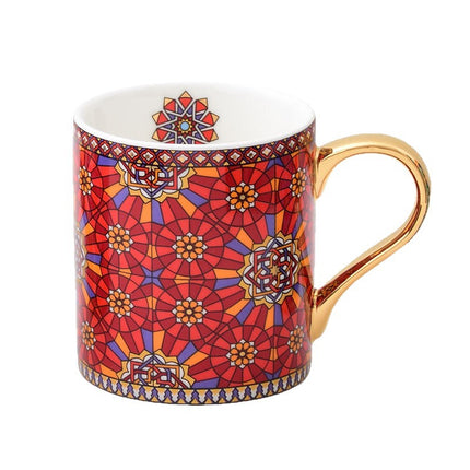 Moroccan Style Gold Ceramic Coffee Mug Office Water Cup Home Breakfast Milk Cup Couple Creative Gift