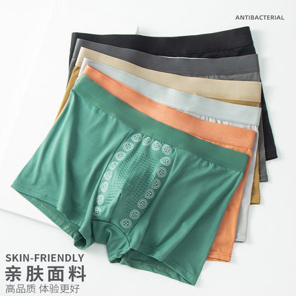 Manufacturer Wholesale Men's Underwear Adult Massage Particle Breathable Antibacterial Crotch Skin-Friendly Comfortable Boxer Briefs Shorts