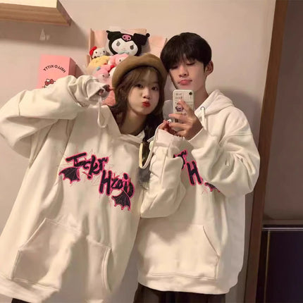 High-End Men's and Women's Long-Sleeved Ins-Style Tops, Special Couple Wear, Autumn and Winter Velvet Hooded Sweatshirts, Trendy Brand Class Uniforms