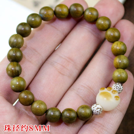 Multi-treasure beads bracelet luminous bamboo bead bracelet women's literary and artistic small fresh jewelry ebony sandalwood green sandalwood rosewood