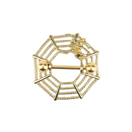 14G punk earrings stainless steel spider breast ring silver gold puncture wholesale foreign trade puncture perforation