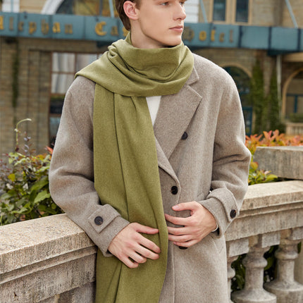 Wool Scarf Women's Winter High-End Couple Scarf Solid Color Easiest for Match 2025 New Korean Cashmere Scarf Wholesale