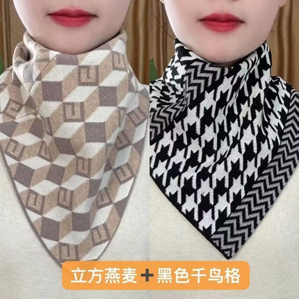New Style Fashion 2024 Autumn and Winter Neck Protection Neck Korean Style Cold-proof All-match Neck Set Warm Temperament Triangle Scarf