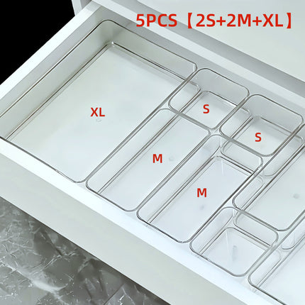 Cross-Border Drawer Partition Storage Box Dressing Table Built-In Cosmetics Storage Box Acrylic Transparent Desktop Organization Box