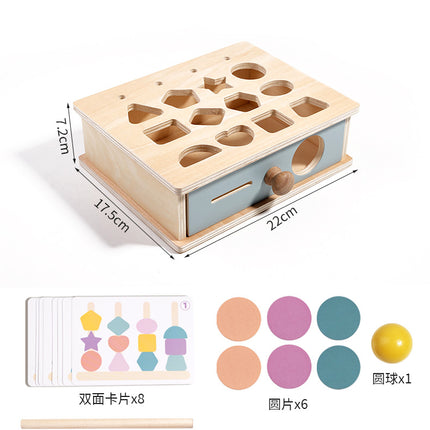 Children's Wooden Educational Toys Gift 1-3 Years Old Kindergarten Early Education Coin Box Drawer Game Teaching Aids Children's Factory