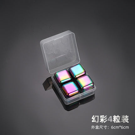 304 Food Grade Stainless Steel Ice Cube Quick-Frozen Ice Tartar Set Bar Whiskey Iced Red Wine Metal Ice Cubes