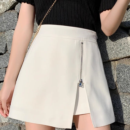 Women's 2024 Spring New Design Sense Zipper High Waist Slimming A- line Korean Style Skirt Pants