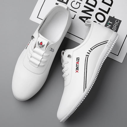 [Genuine leather] men's leather shoes 2023 new breathable deodorant white casual shoes soft bottom soft surface leather shoes for men