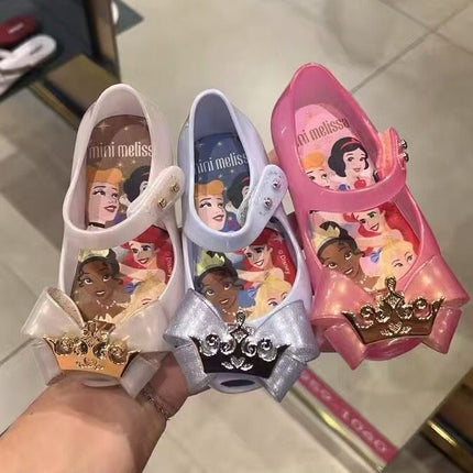 Melissa Girls' Shoes 2026 New Summer Children's Sandals for Older Kids with Bowknot Soft Sole Peep-Toe Princess Shoes