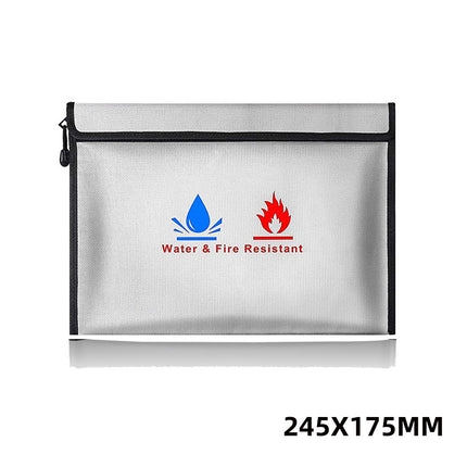 Factory Direct Sales High Temperature Resistant Fireproof Document Bag Silicone Fiberglass Household Commercial Safety Flame Retardant Storage Bag with Certification