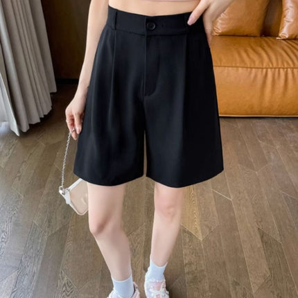 Women's Summer 2024 New Suit Shorts for Petite and Plus-Size, Casual A-Line Mid-Length Shorts, Five-Point Shorts with Drape, A-Line Shorts