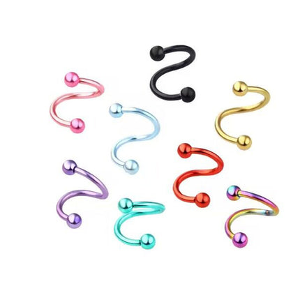 Stainless steel S rod spherical outer tooth 1.2 rod lip ring lip nail ear bone nail lip nail round head pointed cone head human body puncture ornaments