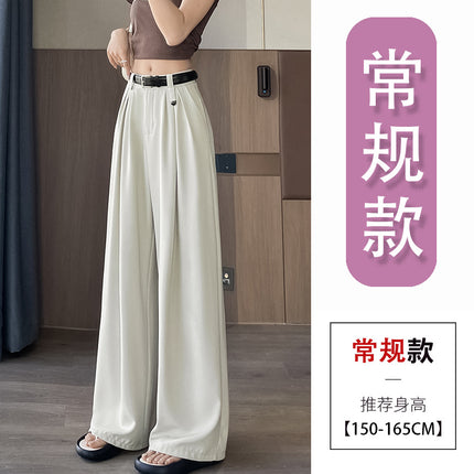 Pleated Wide-leg Pants Loose-fit Pants Casual Long Pants Multi-color Multi-size Small Tall Spring and Autumn Women