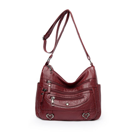 Middle-Aged and Elderly Women's Bags 2026 New Large-Capacity Shoulder Crossbody Bag Lightweight Backpack Soft Leather Bag for Middle-Aged Mothers