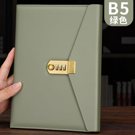 a5 password lock diary Diary business office creative stationery notebook with lock password book wholesale