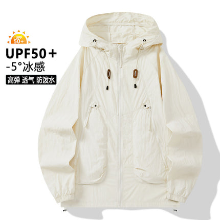 New Sunscreen Clothing Men's and Women's Couple Hooded Sunscreen Clothing Trendy Thin Outdoor Sports Waterproof Tooling Sunscreen Jacket