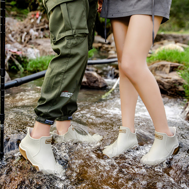 Cross-Border Rain Boots for Women, Non-Slip Rain Boots for Men, Short-Cut Low-Cut Rain Boots, Waterproof Shoes, Plus Velvet Kitchen Plus Velvet Car Wash Fishing Shoes