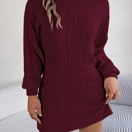 Clearance Sale Real Photos 2024 Autumn/Winter Solid Color Twist Lantern Sleeve Straight Sweater Dress Independent Cross-Border European and American Women's Fashion
