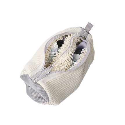 Cross-border New Lazy Double Pull Shoe Washing Bag Washing Machine Shoe Protection Deformation Prevention Washing and Cleaning Artifact Household Soft Wool