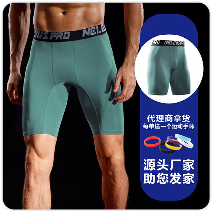 Sports Outdoor Yoga Pants Spring and Summer Fitness Running Marathon Base Shorts Quick-Drying Tight Compression Five-Point Shorts for Men