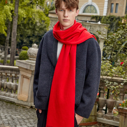 Couple Scarf Shawl High-End Versatile Wool Scarf Women's Winter 2025 New Solid Color Cashmere Scarf Wholesale