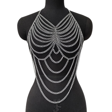 Zhuru Clothing Cross-Border Popular Nightclub Sexy Adjustable Metal Chain Multi-Layer Exaggerated Body Chain Dl0059