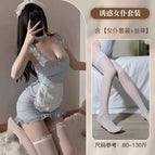 Blue maid + stockings / Free size【 40-60kg 】
