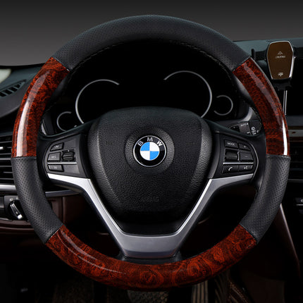 Cross-border foreign trade generation leather steering wheel cover perforated breathable handle cover four seasons universal round/D-shaped cover tpe