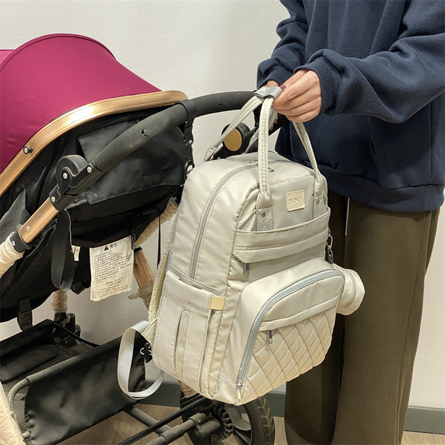 New Large-Capacity Mommy Bag Wholesale Fashion Multi-Functional Waterproof Mother and Baby Supplies Storage Handbag Backpack Cross-Border