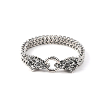 Foreign trade hot vintage Viking wolf head bracelet men's stainless steel chain European and American fashion Norwegian style bracelet wholesale