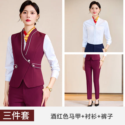 Stewardess Uniform Female Professional suit Railway Flight Attendant Student Tooling Sales Hotel Front Desk Beautician Work Clothes