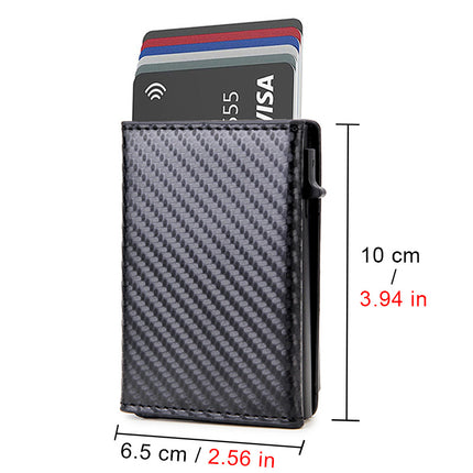 Amazon AirTag wallet carbon fiber magnetic card bag European and American men's wallet RFID Multi-card Men's wallet