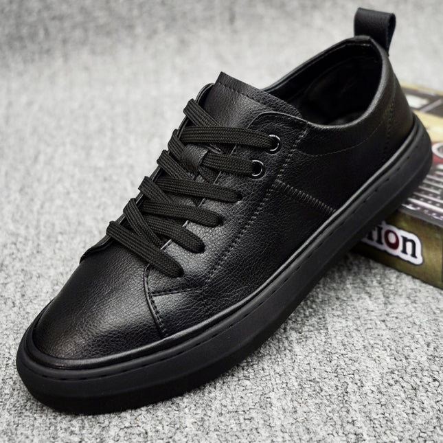 White Shoes 2024 Spring Genuine Leather Youth Trendy Sneakers Men's Slip-On Non-Slip Soft Sole Fashion Sports and Casual Shoes